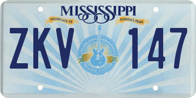 MS license plate ZKV147