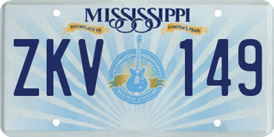 MS license plate ZKV149