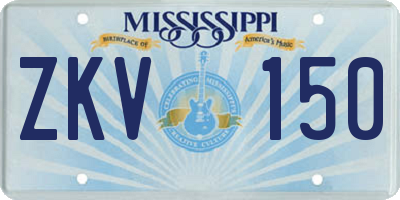 MS license plate ZKV150