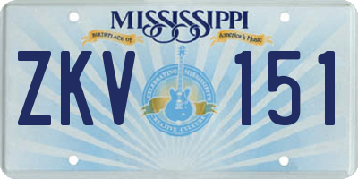 MS license plate ZKV151