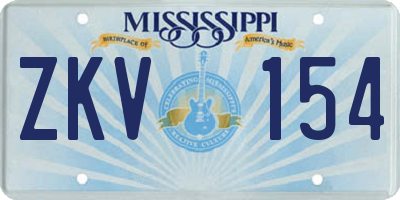 MS license plate ZKV154