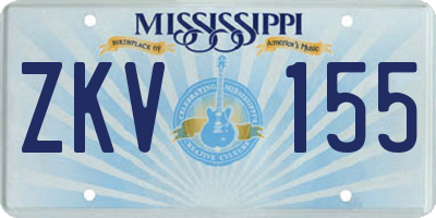 MS license plate ZKV155