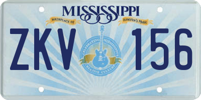 MS license plate ZKV156