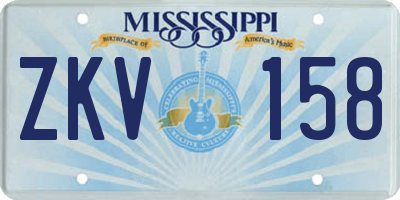 MS license plate ZKV158