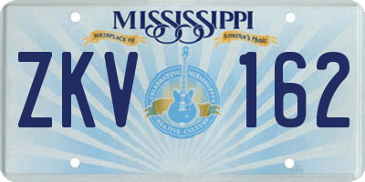 MS license plate ZKV162