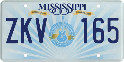 MS license plate ZKV165