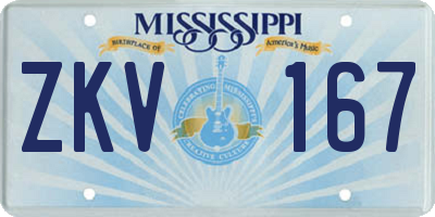 MS license plate ZKV167