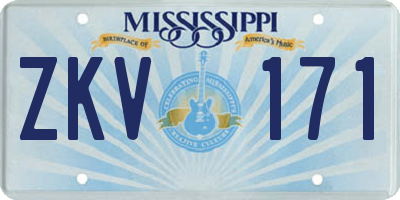 MS license plate ZKV171