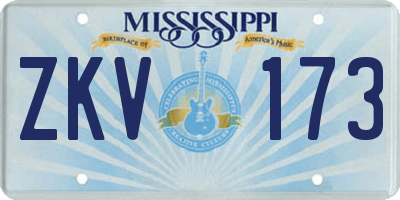 MS license plate ZKV173