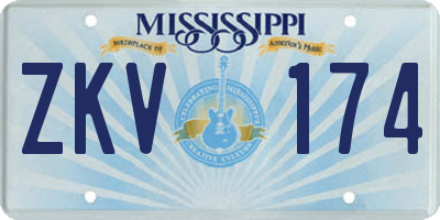 MS license plate ZKV174