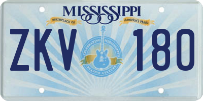 MS license plate ZKV180