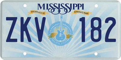 MS license plate ZKV182