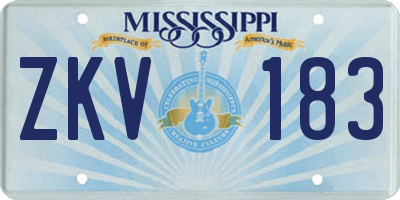 MS license plate ZKV183