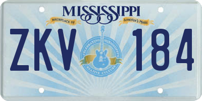 MS license plate ZKV184