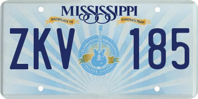 MS license plate ZKV185