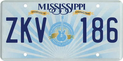 MS license plate ZKV186