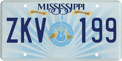 MS license plate ZKV199