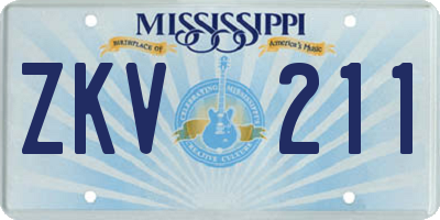 MS license plate ZKV211