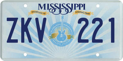 MS license plate ZKV221