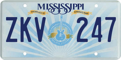 MS license plate ZKV247