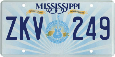 MS license plate ZKV249