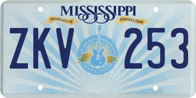 MS license plate ZKV253