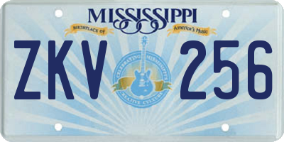 MS license plate ZKV256
