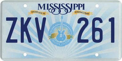 MS license plate ZKV261