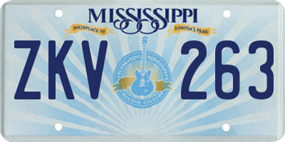 MS license plate ZKV263