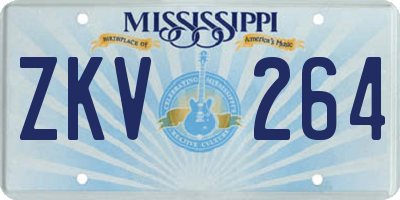 MS license plate ZKV264