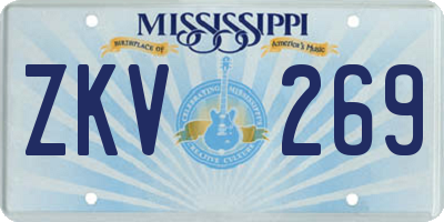 MS license plate ZKV269
