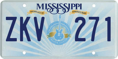 MS license plate ZKV271