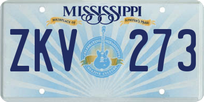 MS license plate ZKV273