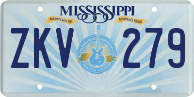 MS license plate ZKV279
