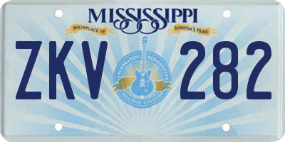 MS license plate ZKV282