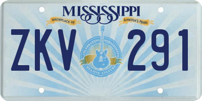 MS license plate ZKV291