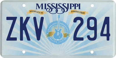 MS license plate ZKV294