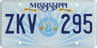 MS license plate ZKV295