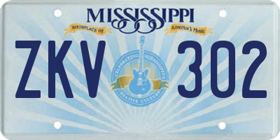 MS license plate ZKV302