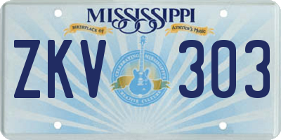 MS license plate ZKV303