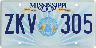 MS license plate ZKV305
