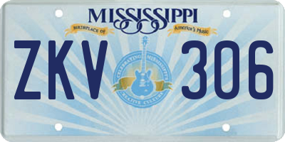 MS license plate ZKV306
