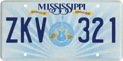 MS license plate ZKV321