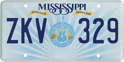 MS license plate ZKV329