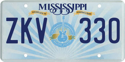 MS license plate ZKV330