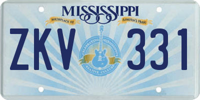 MS license plate ZKV331