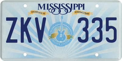 MS license plate ZKV335