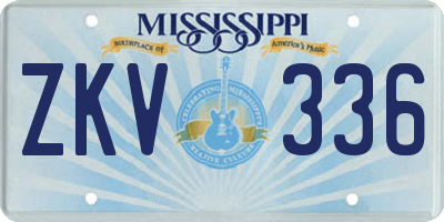 MS license plate ZKV336