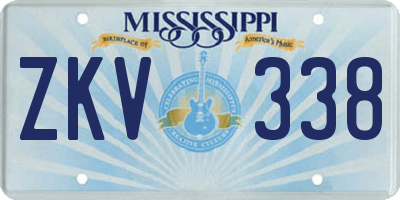 MS license plate ZKV338