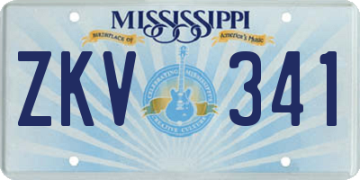 MS license plate ZKV341